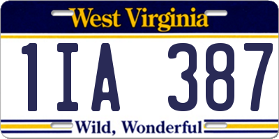 WV license plate 1IA387