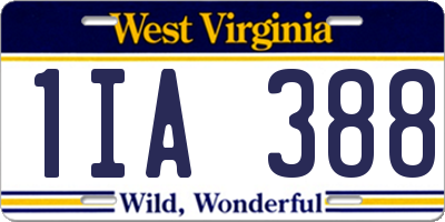 WV license plate 1IA388