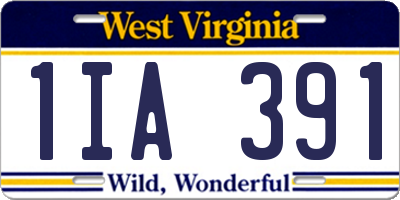 WV license plate 1IA391