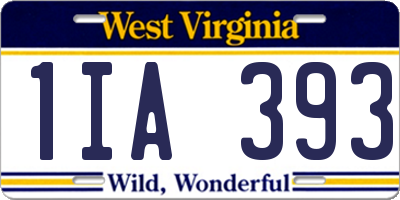 WV license plate 1IA393