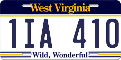 WV license plate 1IA410