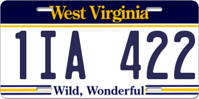 WV license plate 1IA422