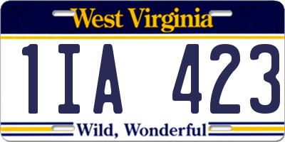 WV license plate 1IA423