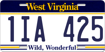 WV license plate 1IA425