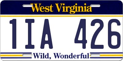 WV license plate 1IA426