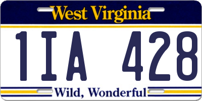 WV license plate 1IA428