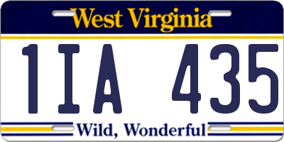 WV license plate 1IA435