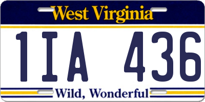 WV license plate 1IA436