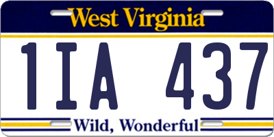 WV license plate 1IA437