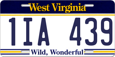 WV license plate 1IA439