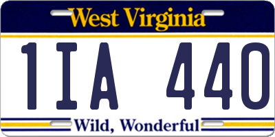 WV license plate 1IA440