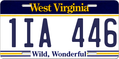 WV license plate 1IA446