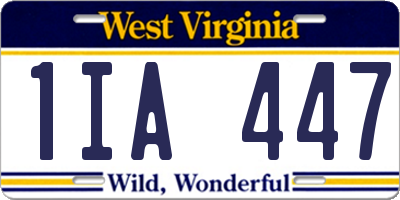 WV license plate 1IA447