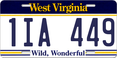 WV license plate 1IA449