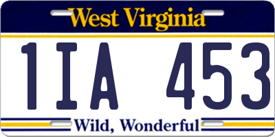 WV license plate 1IA453