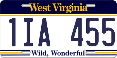 WV license plate 1IA455