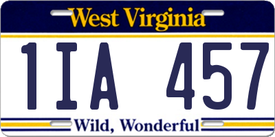 WV license plate 1IA457