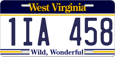 WV license plate 1IA458