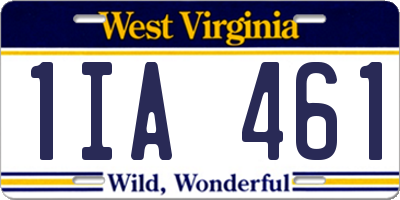 WV license plate 1IA461