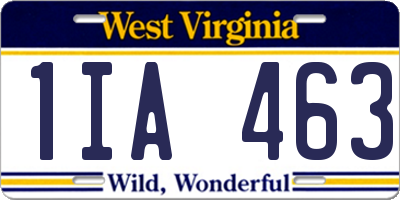 WV license plate 1IA463