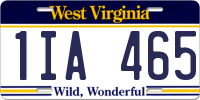 WV license plate 1IA465