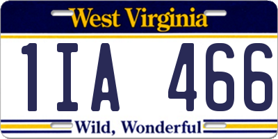 WV license plate 1IA466