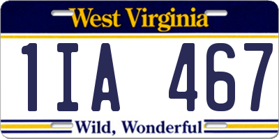 WV license plate 1IA467