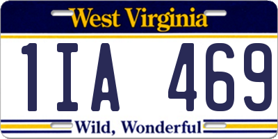 WV license plate 1IA469