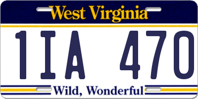 WV license plate 1IA470