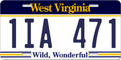 WV license plate 1IA471