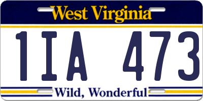 WV license plate 1IA473