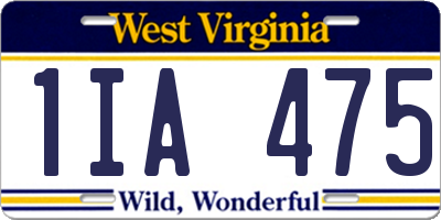 WV license plate 1IA475