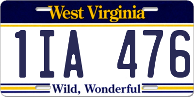 WV license plate 1IA476
