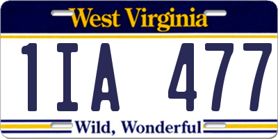 WV license plate 1IA477