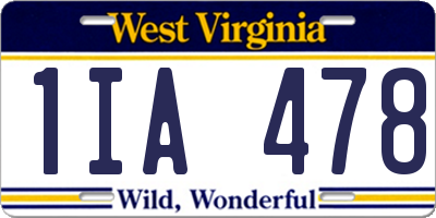 WV license plate 1IA478