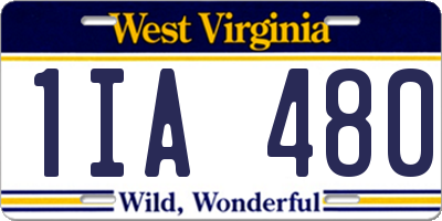 WV license plate 1IA480