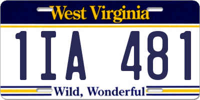 WV license plate 1IA481
