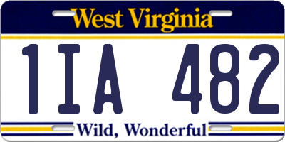 WV license plate 1IA482