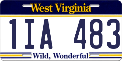 WV license plate 1IA483