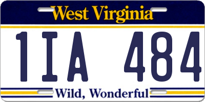 WV license plate 1IA484