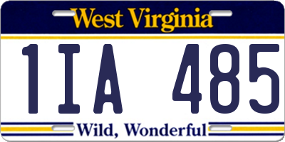 WV license plate 1IA485