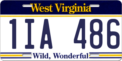 WV license plate 1IA486