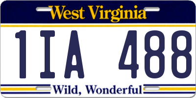 WV license plate 1IA488