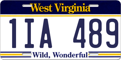 WV license plate 1IA489