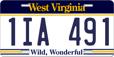 WV license plate 1IA491
