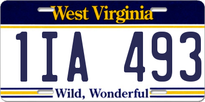 WV license plate 1IA493