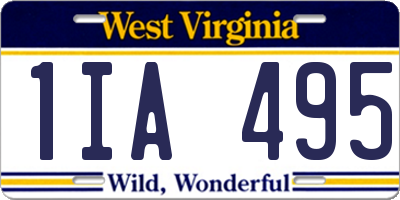 WV license plate 1IA495
