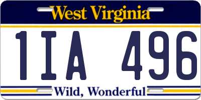 WV license plate 1IA496