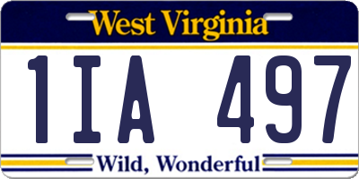 WV license plate 1IA497