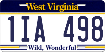 WV license plate 1IA498